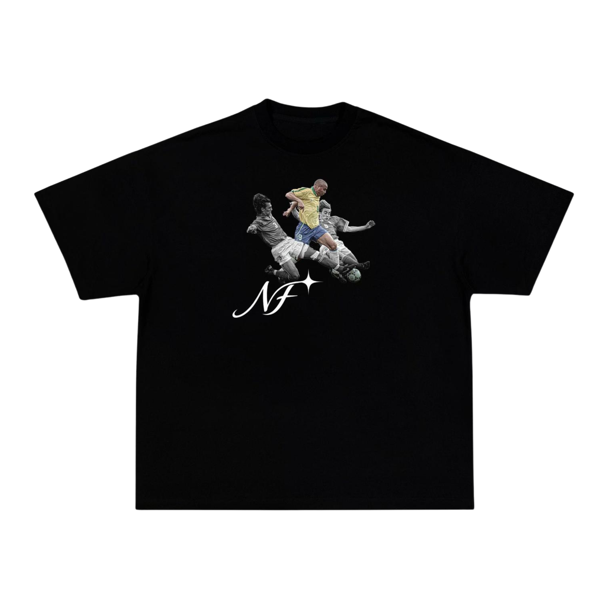 Camiseta "Ronaldo Solo" - Boxy Preta