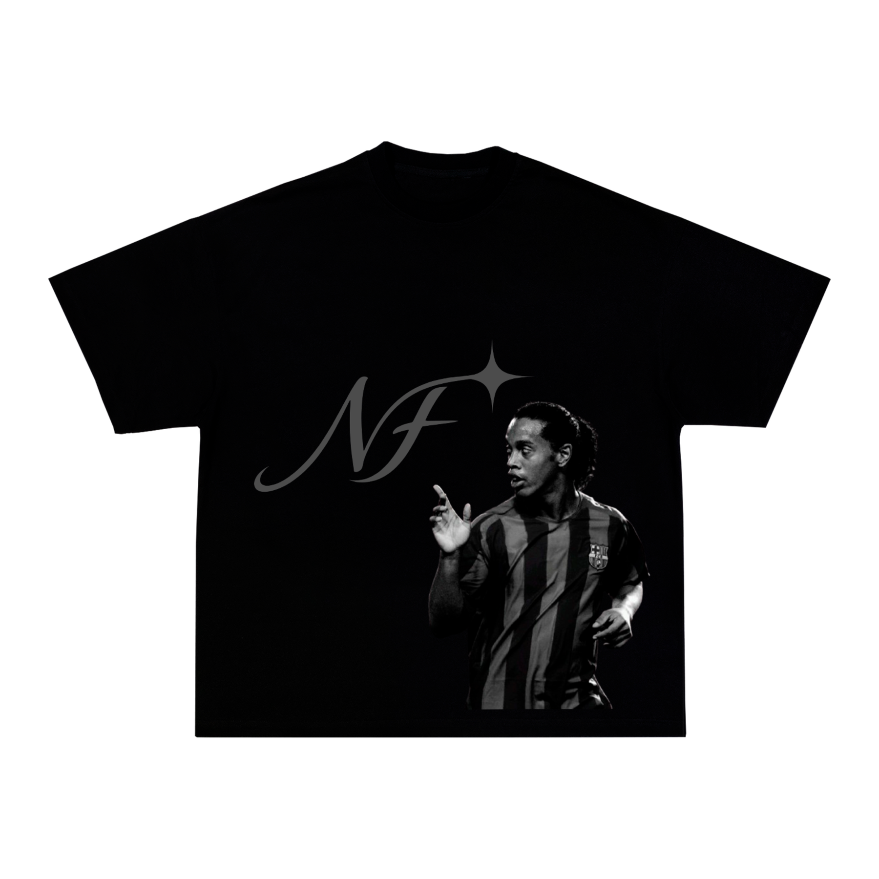 Camiseta "Ronaldinho NF" - Boxy Preta