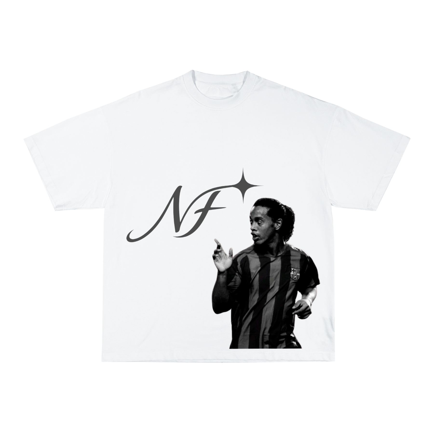 Camiseta "Ronaldinho NF" - Boxy Branca