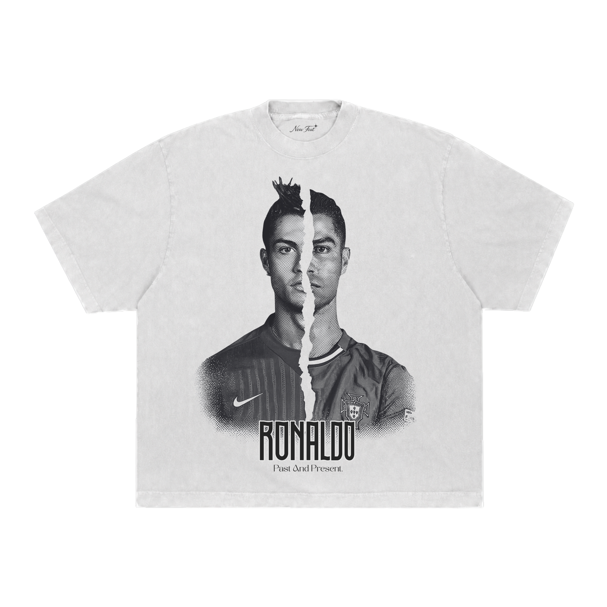 Camiseta Cr7 Past And Present - Boxy Branca