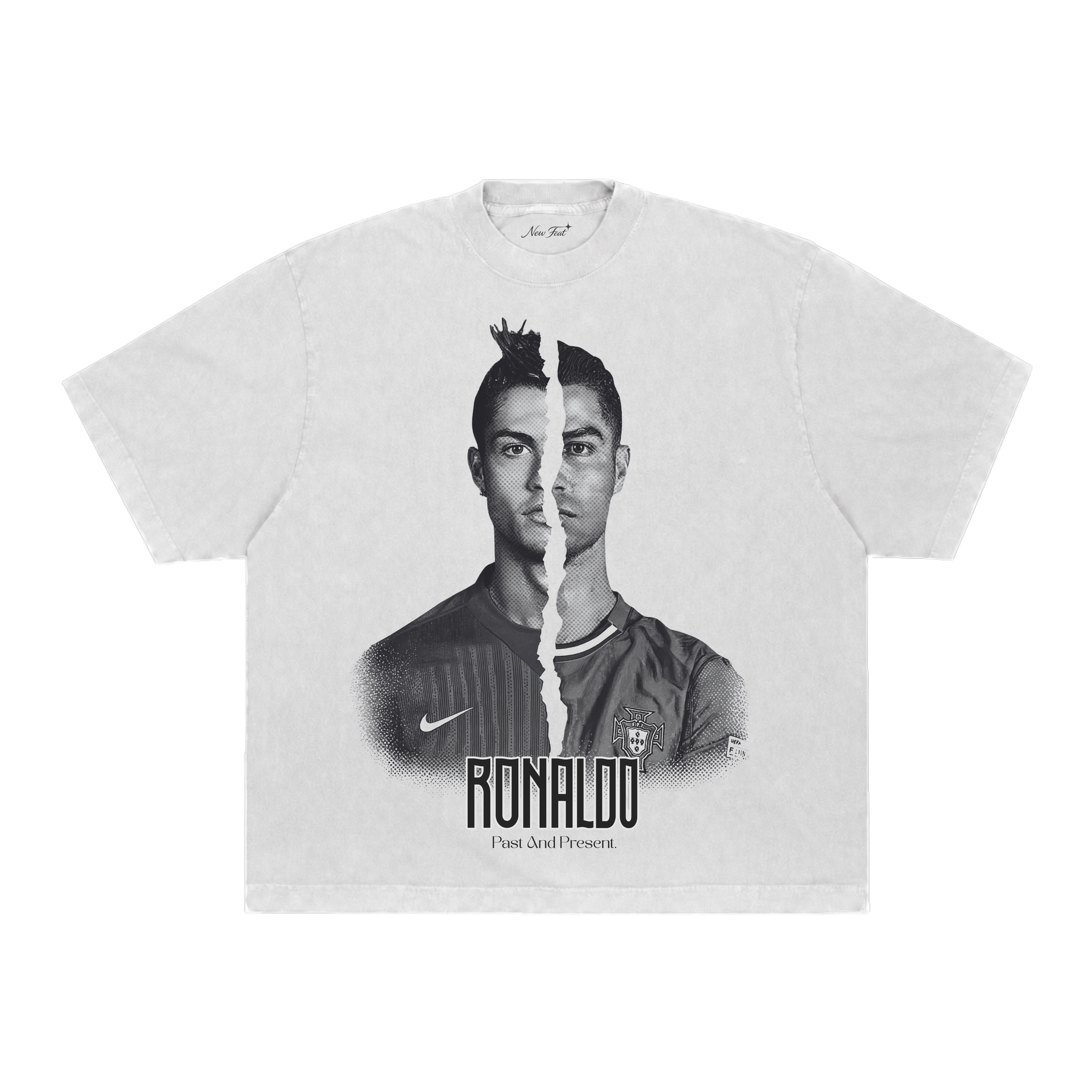 Camiseta Cr7 Past And Present - Boxy Branca