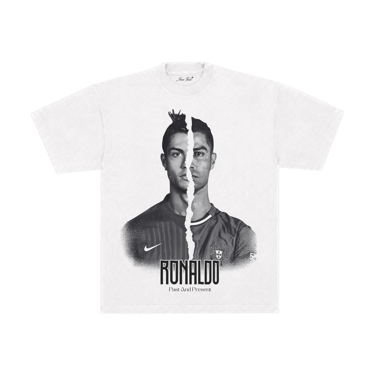 Camiseta Cr7 Past And Present - Oversized Branca