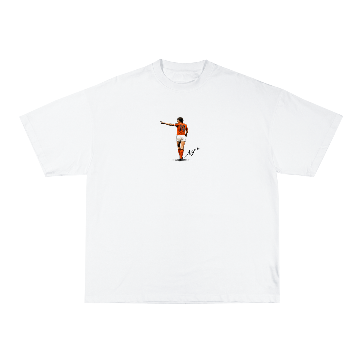 Camiseta "Cruyff X Holanda" - Boxy Branca