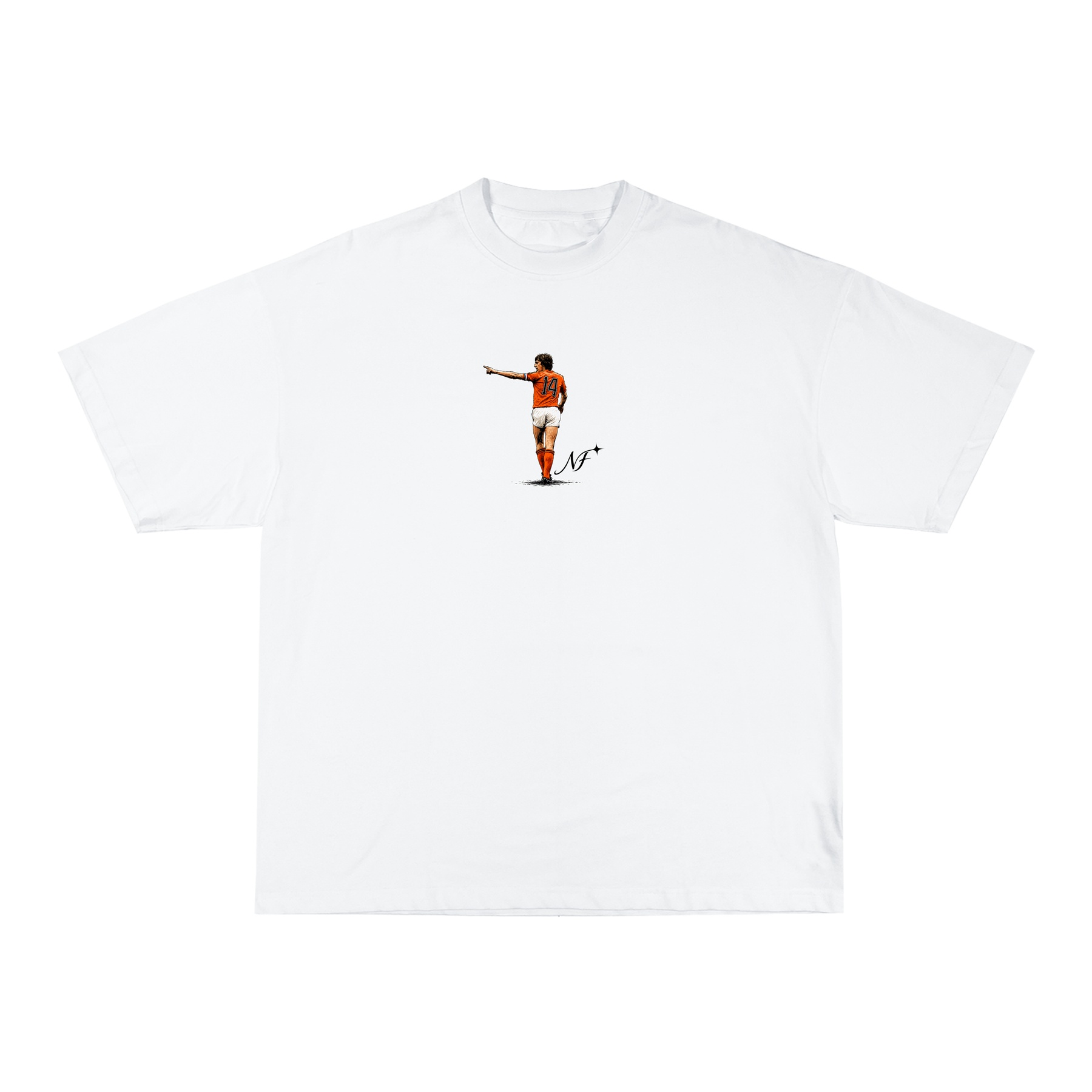 Camiseta "Cruyff X Holanda" - Boxy Branca