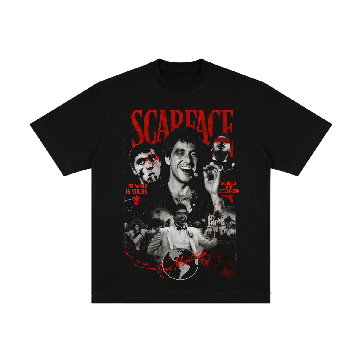 Camiseta Scarface 2.0 - Oversized Preta