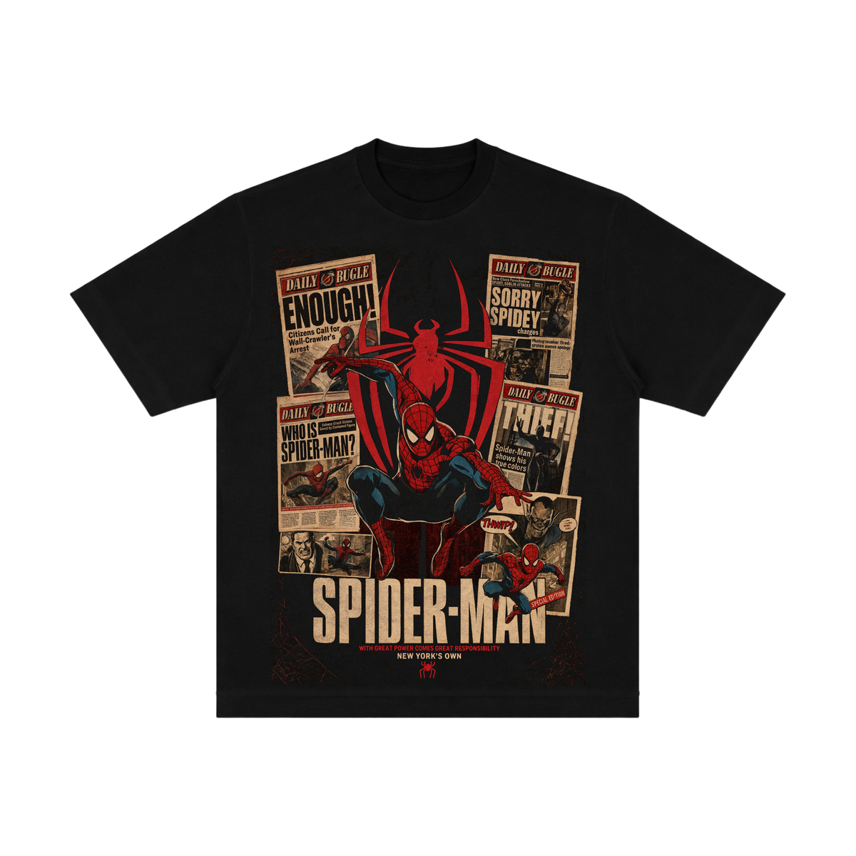 Camiseta Spider-Man 1.0 - Oversized Preta