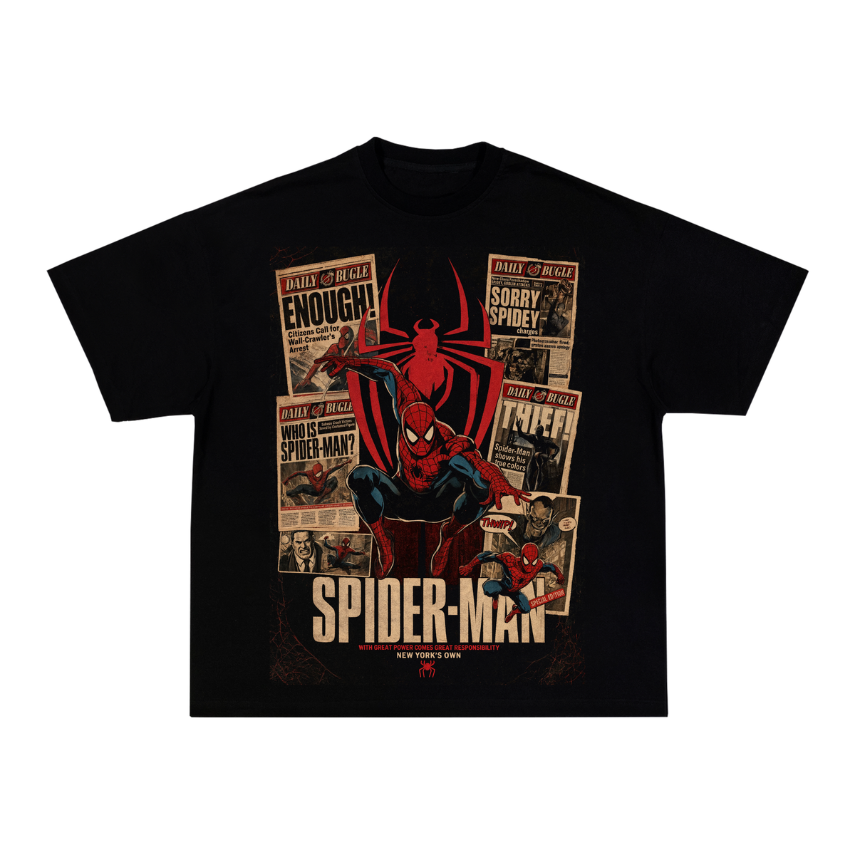 Camiseta Spider-Man 1.0 - Boxy Preta