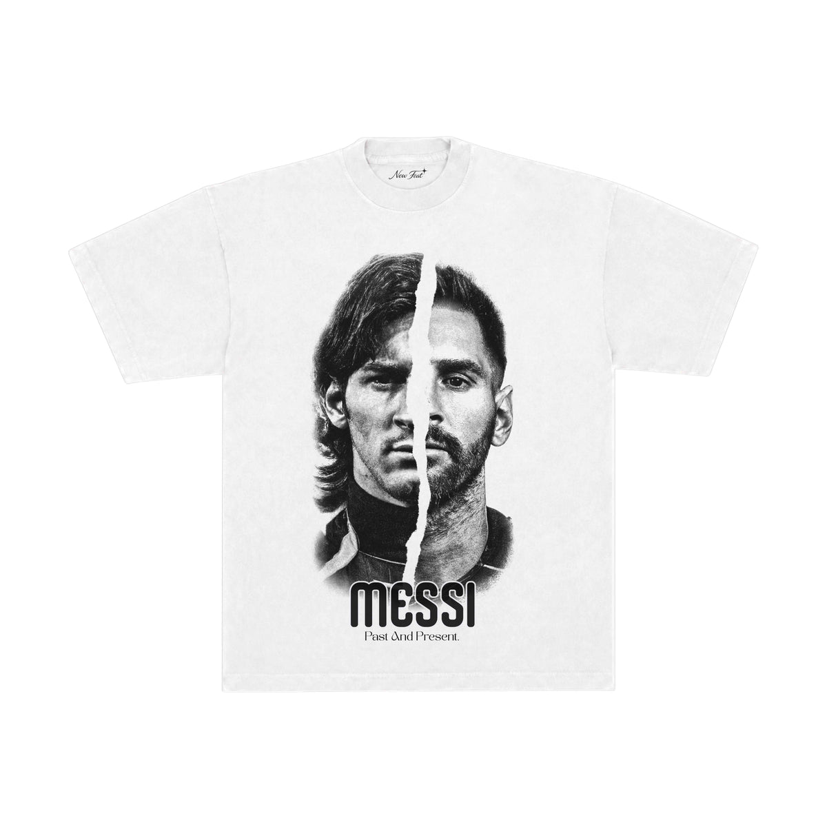 Camiseta Messi Past and Present - Oversized Branca