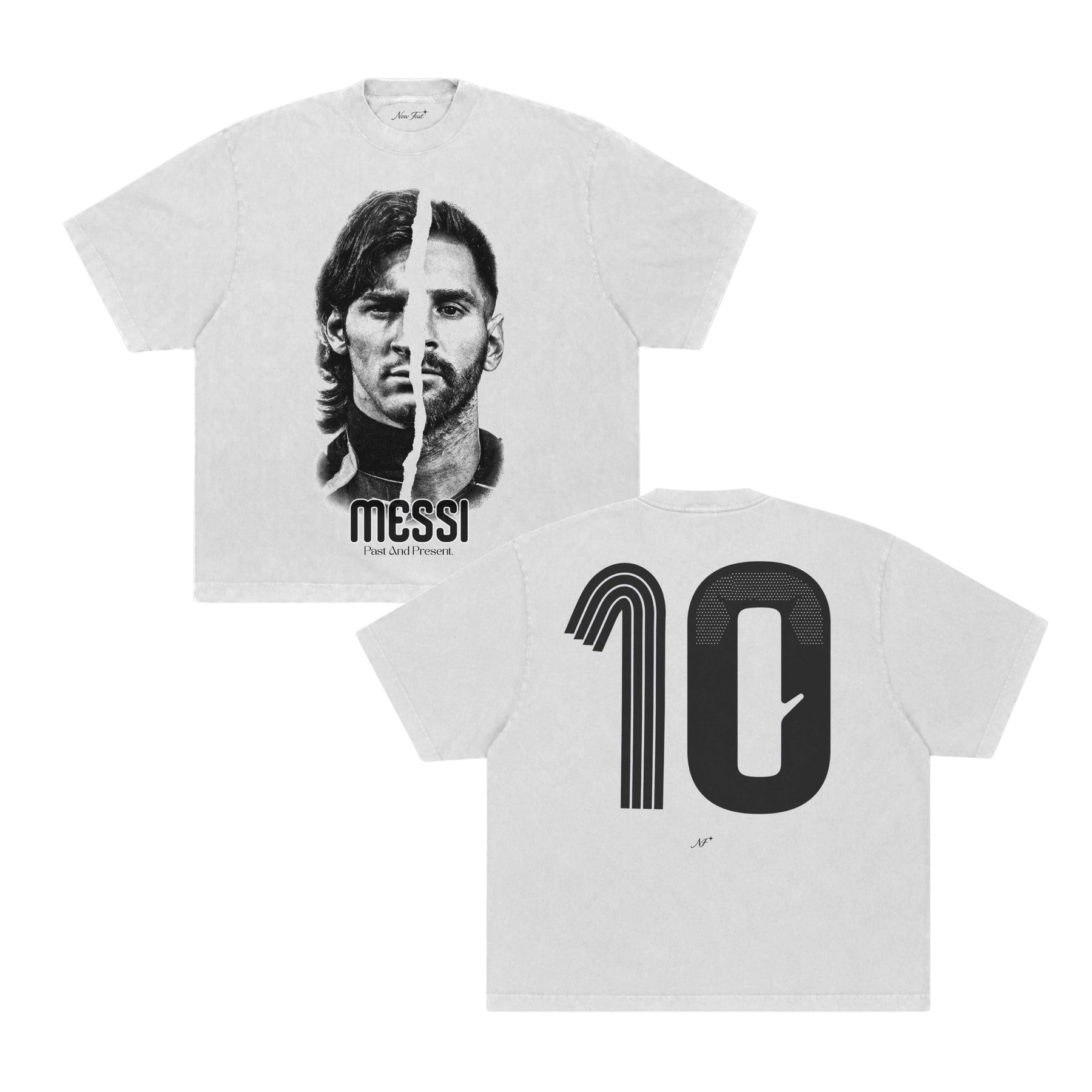 Camiseta Messi Past and Present - Boxy Branca