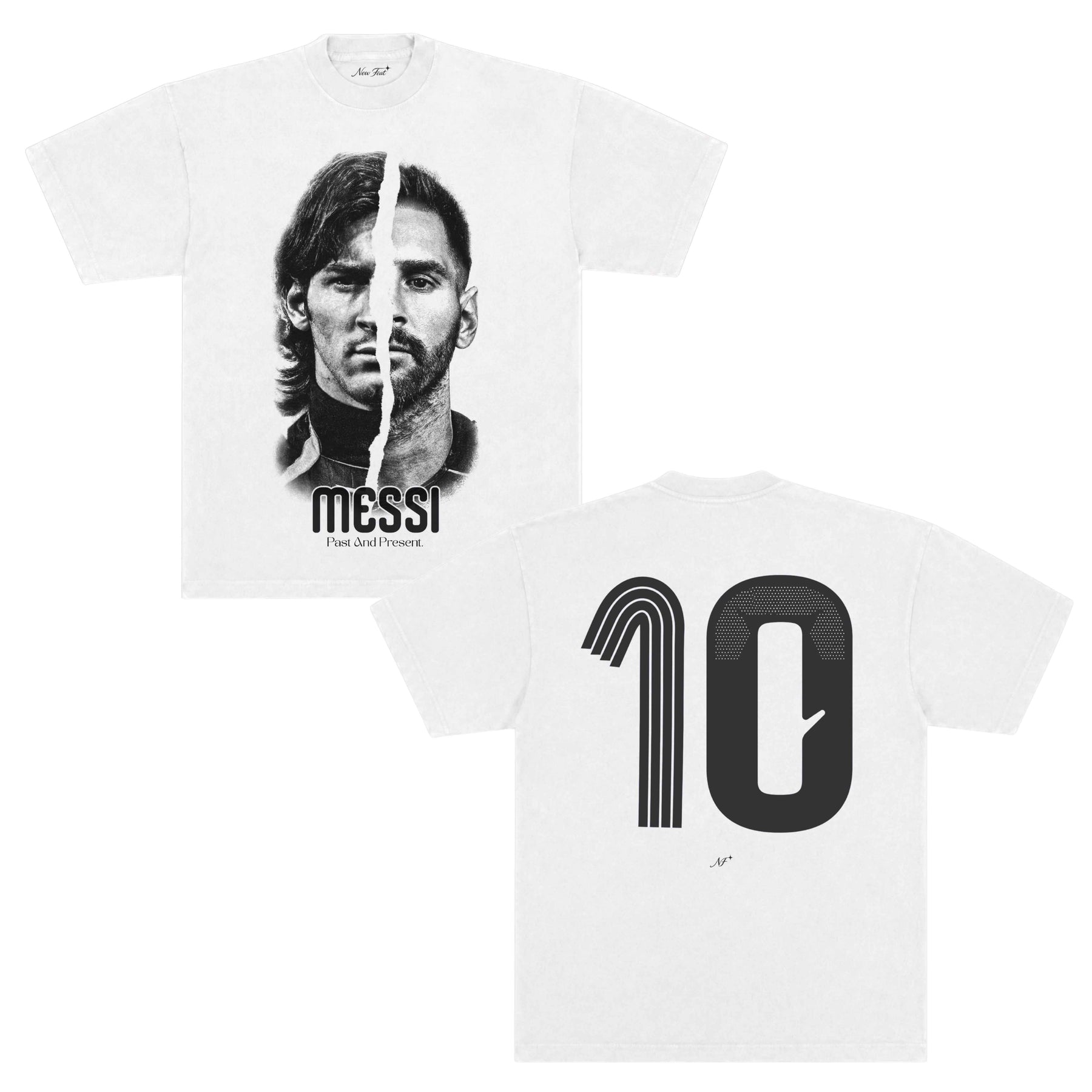 Camiseta Messi Past and Present - Oversized Branca