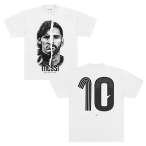Camiseta Messi Past and Present - Oversized Branca