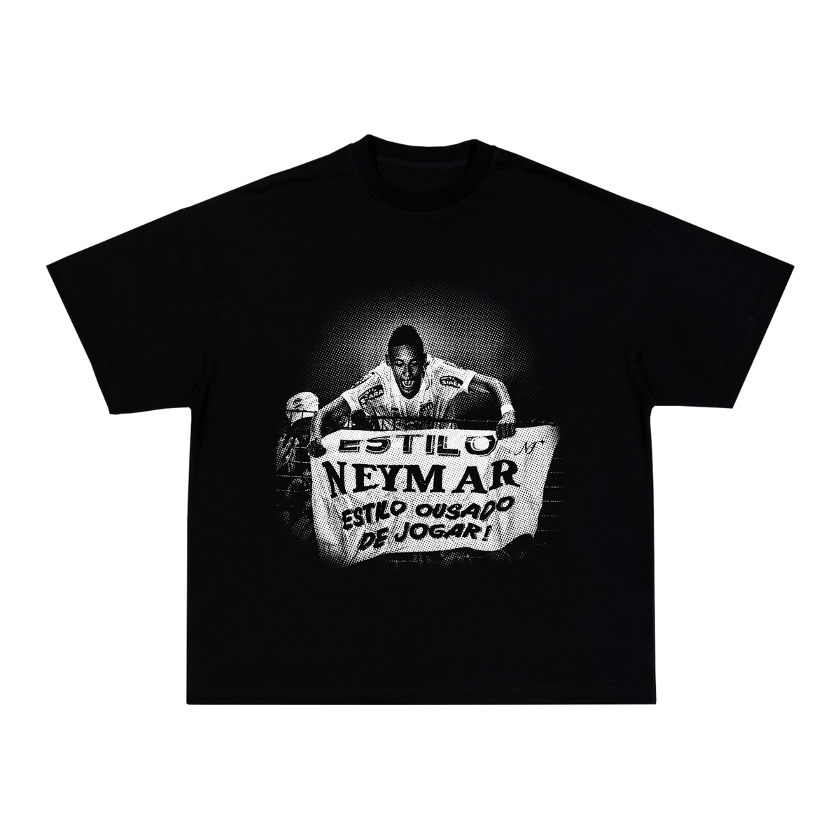 Camiseta "Neymar Ousado" - Boxy Preta